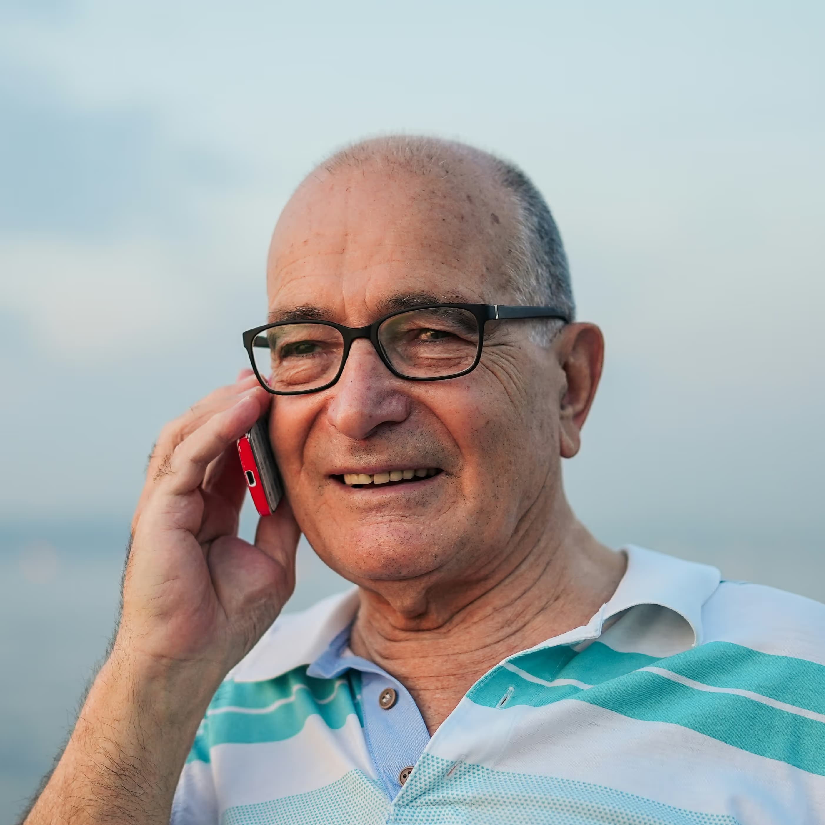Customer talking on phone